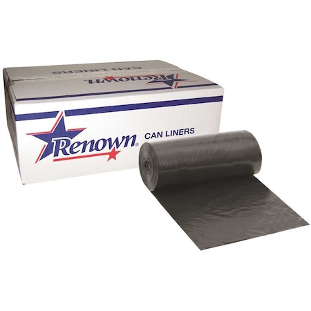 Renown 10 Gal. Black 8 mic 24 in. x 24 in. Can Liner, 1000PK REN11004